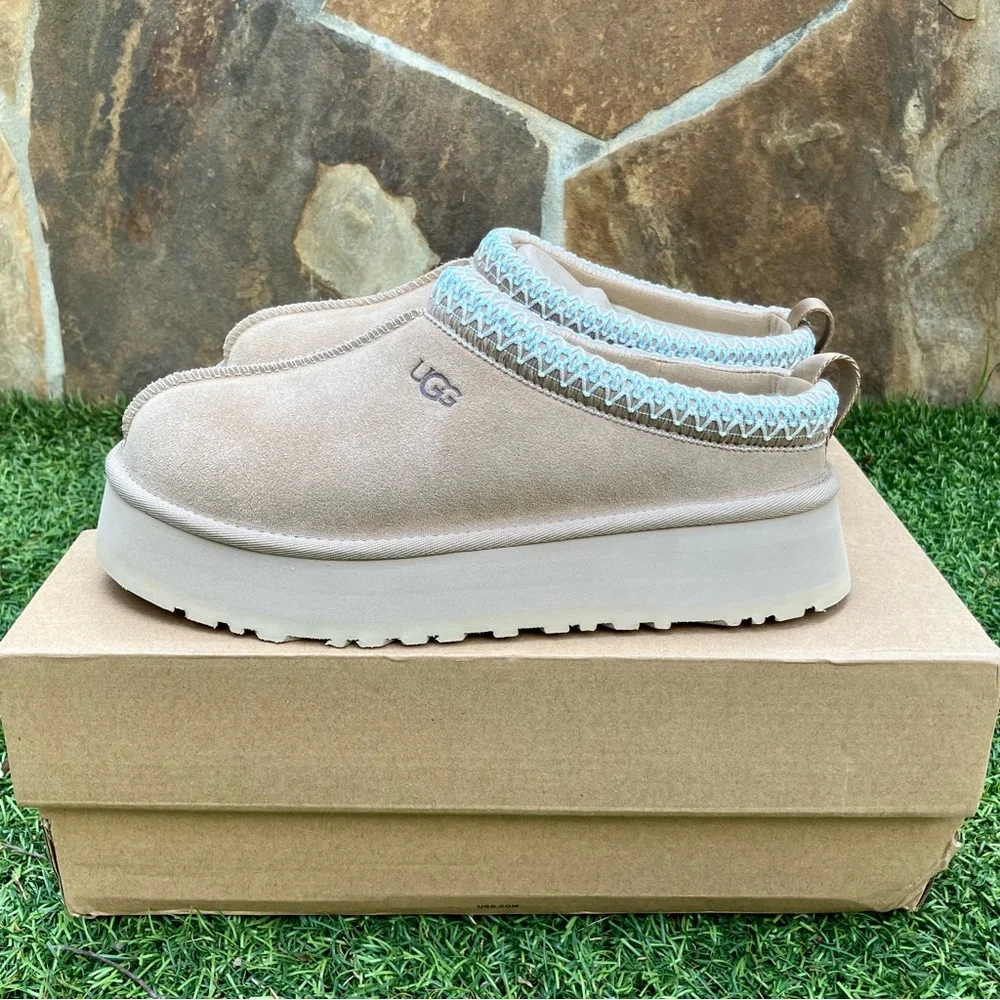 UGG Tazz platform slipper sand beige teal - Picture 6 of 10
